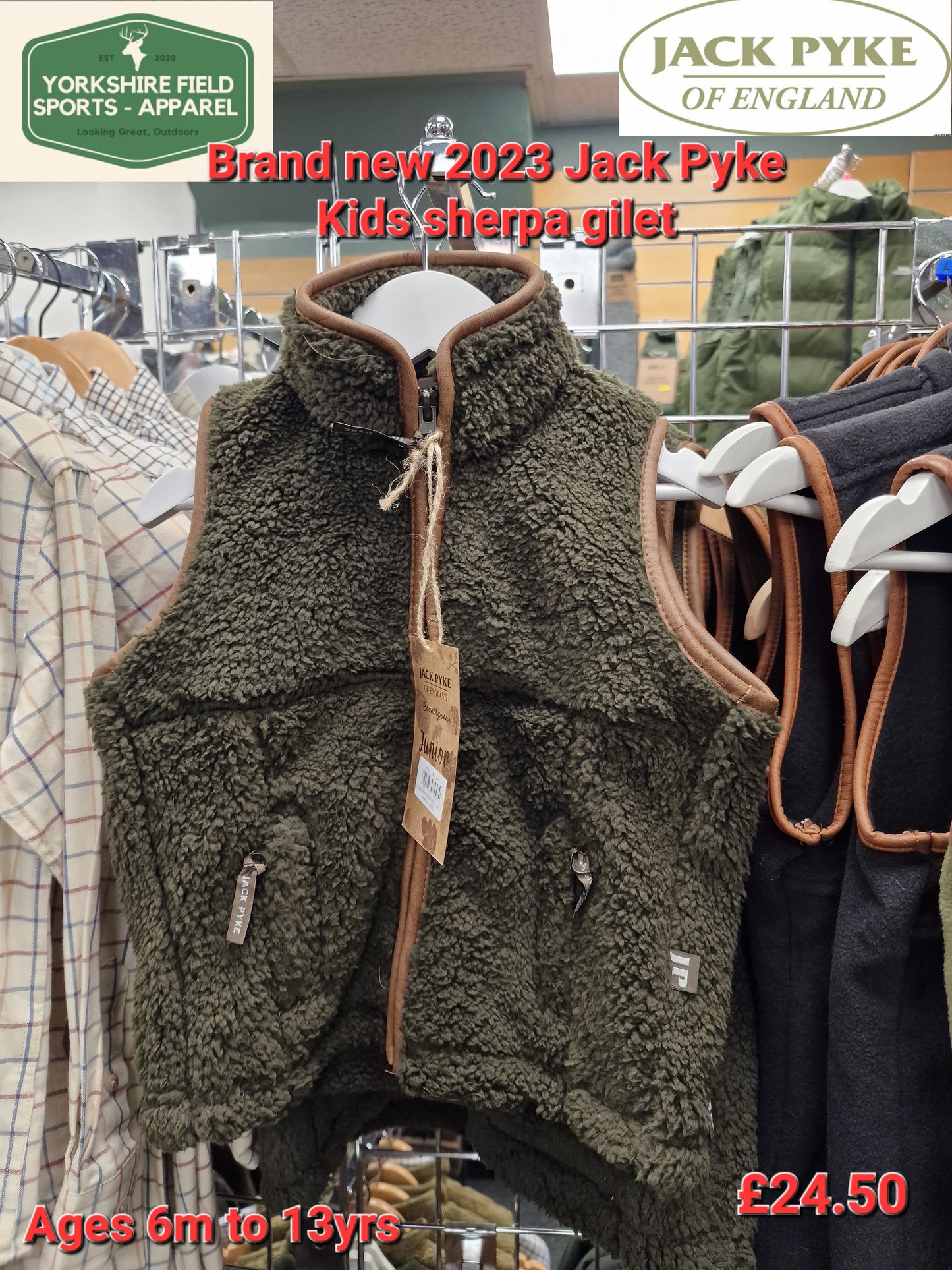 Jack Pyke Kids Sherpa Chunky Countryman Gilet brand new 2023