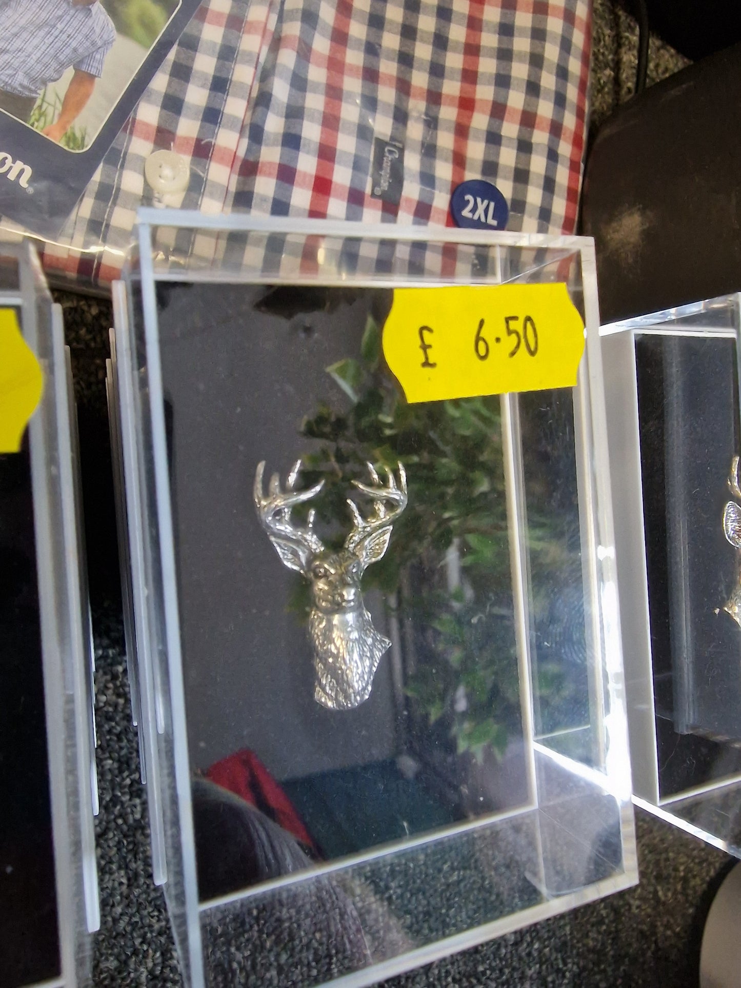 Bisley Hunting Gamekeeping Pewter silver pin badges in case