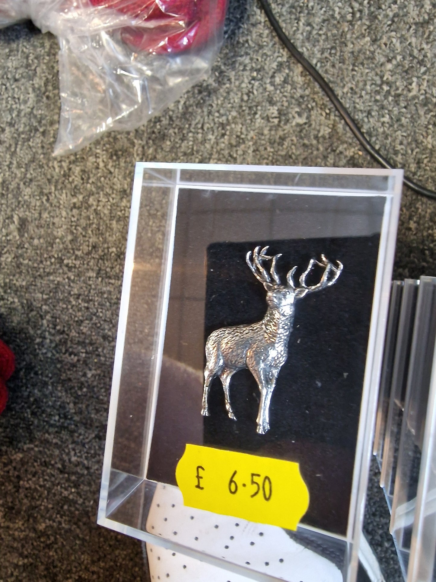 Bisley Hunting Gamekeeping Pewter silver pin badges in case