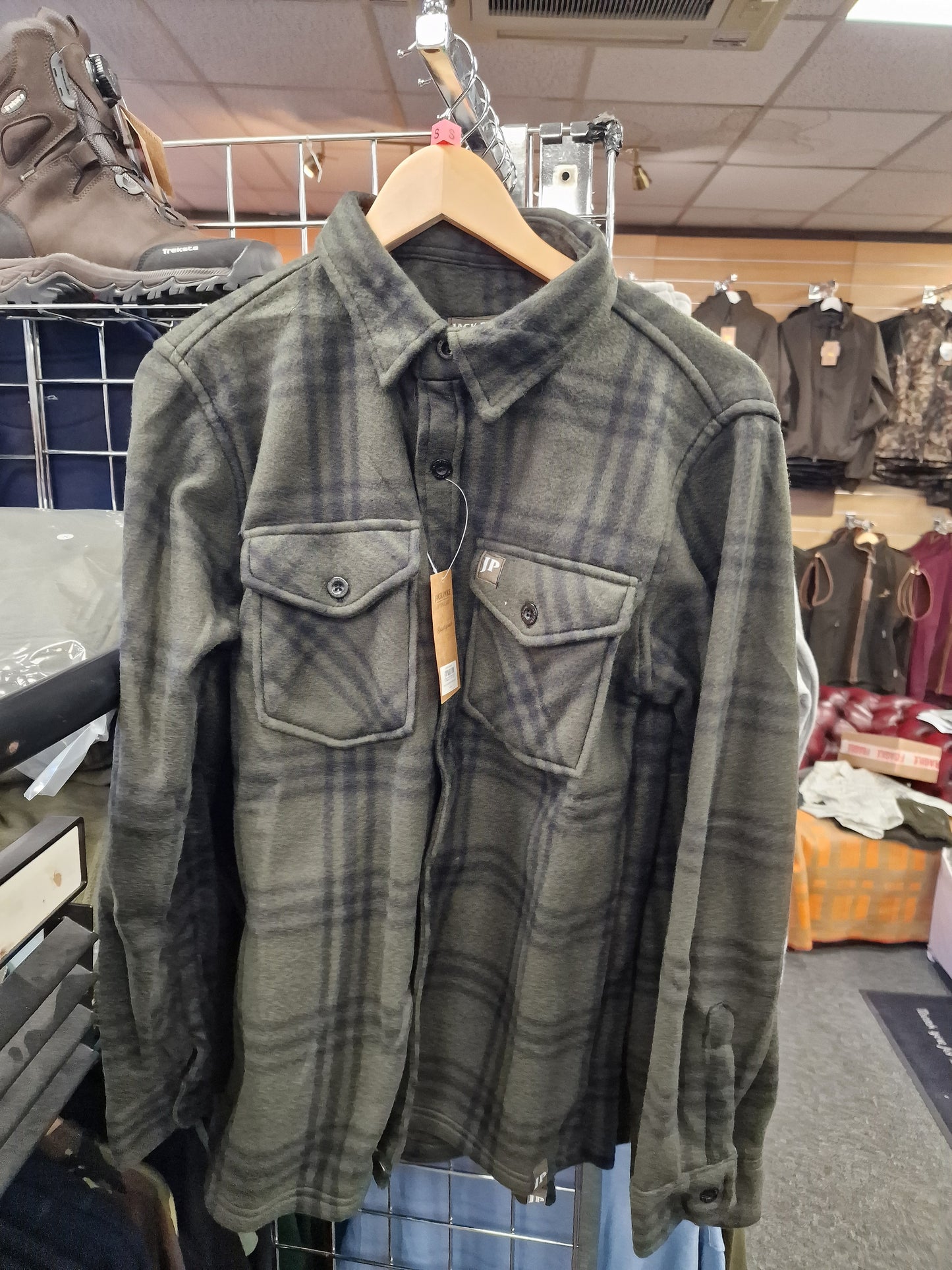 Jack Pyke Polar Fleece Shirt in green check