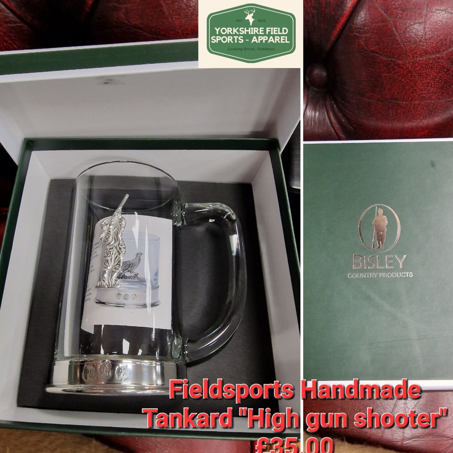 Handmade Fieldsports Tankard in presentation box great gift idea