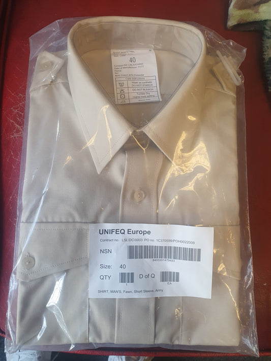 Mens Short Sleeved Fawn Army Shirts