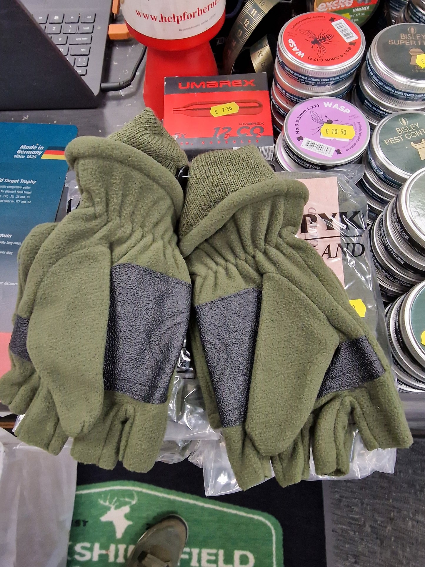 Jack Pyke Fleece Shooting Mits gloves one size fits all