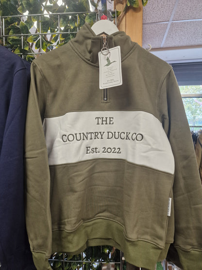 BRAND NEW DESIGN The Country Duck Company unisex  1/4 zip pullover fleece jumper tops 2024 design