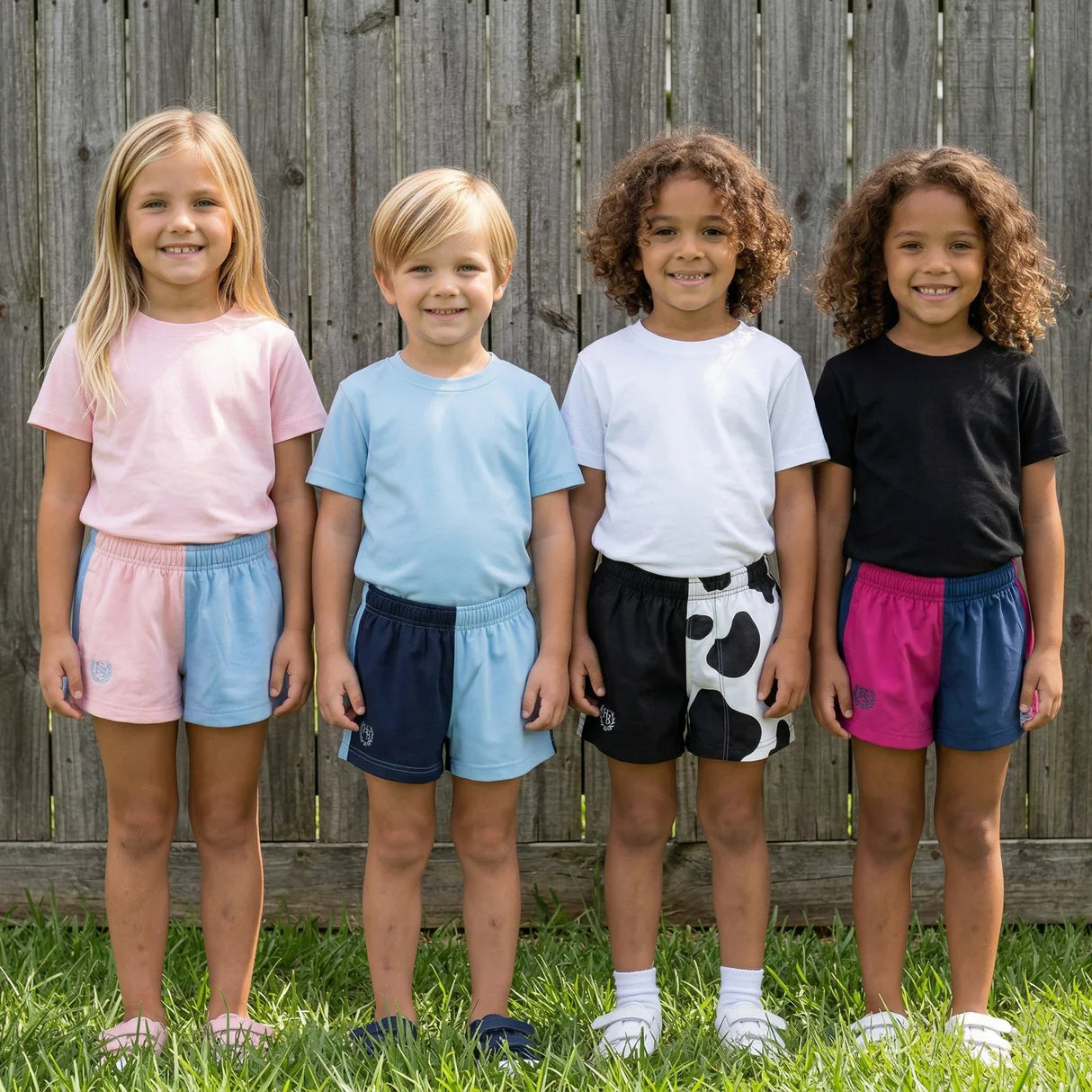 Hazy Blue Kids coloured lineout youngfarmer rugby shorts