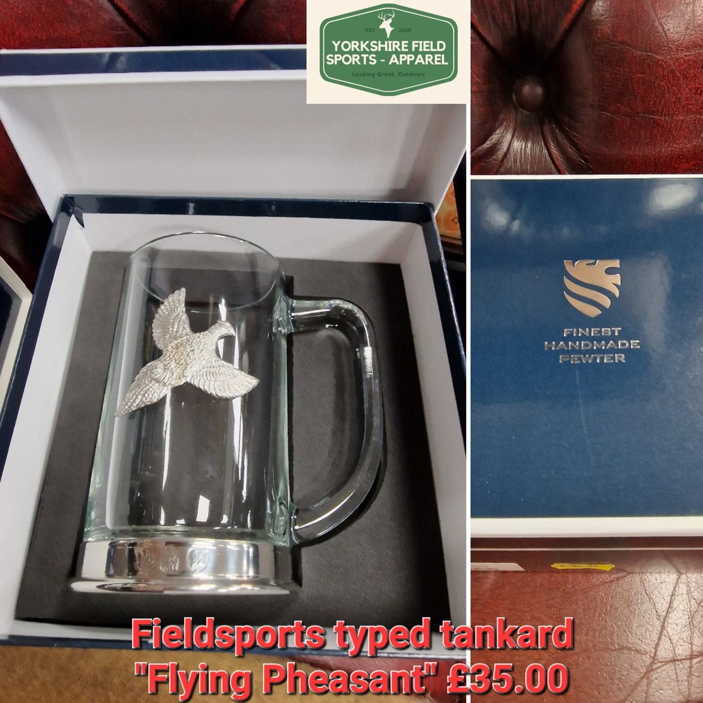 Handmade Fieldsports Tankard in presentation box great gift idea