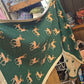 Stag embroidered reversible cashmere blend large scarf