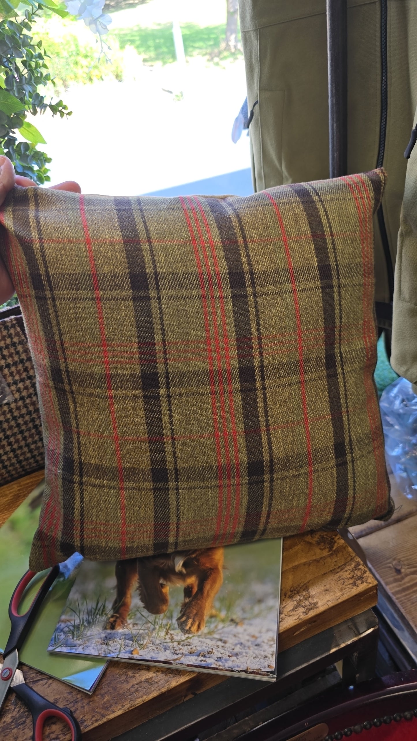 Quality country tweed styled cushions with Stag or Pheasant prints made in the uk