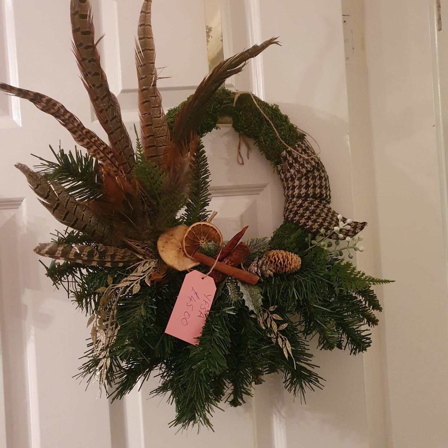 HANDMADE WREATHS various styles and prices tweed wrap