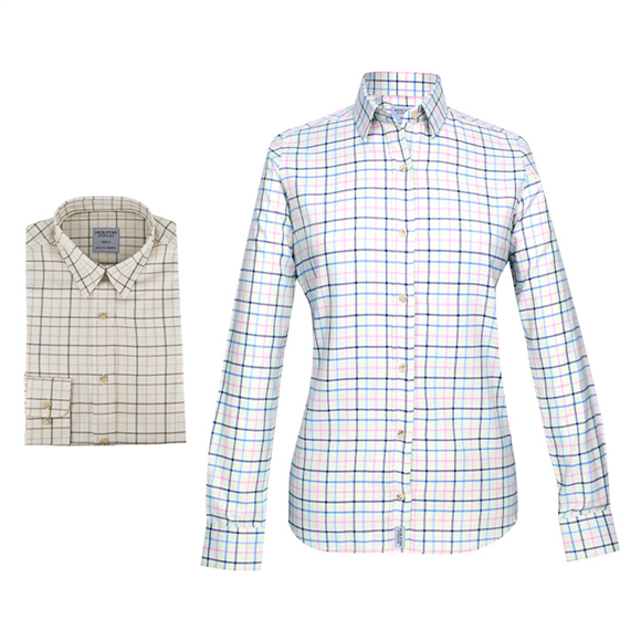 Ladies Jack Pyke Tattersall check shirt pink / blue