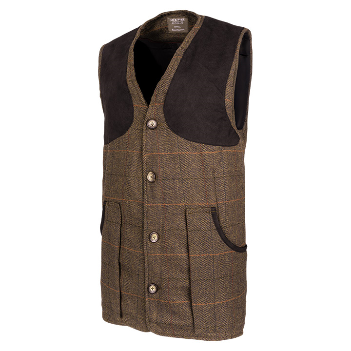 Jack Pyke Shooting Vest Gilet Brown Tweed
