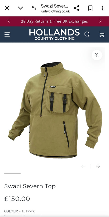 NEW BRAND: SWAZI Severn Top jacket smock mid-layer Tussock