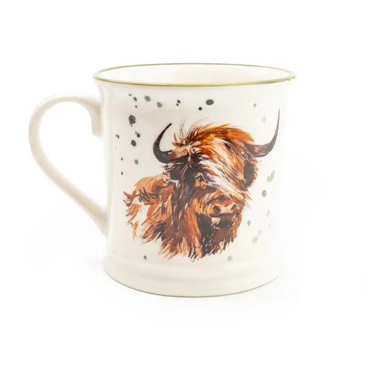 YFSA RUSTIC COUNTRY COLLECTION HIGHLAND COW CERAMIC MUG