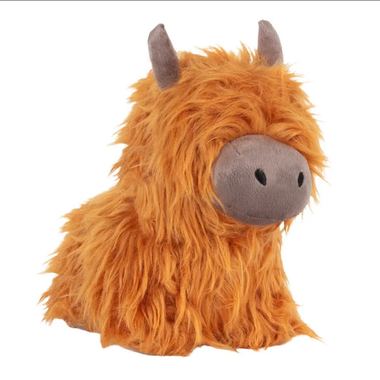 HIGHLAND COW SHAGGY DOOR STOP orange