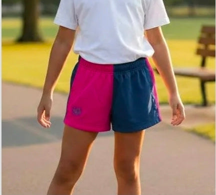 Hazy Blue 2 tone zipped pocketed farmer shorts various colours