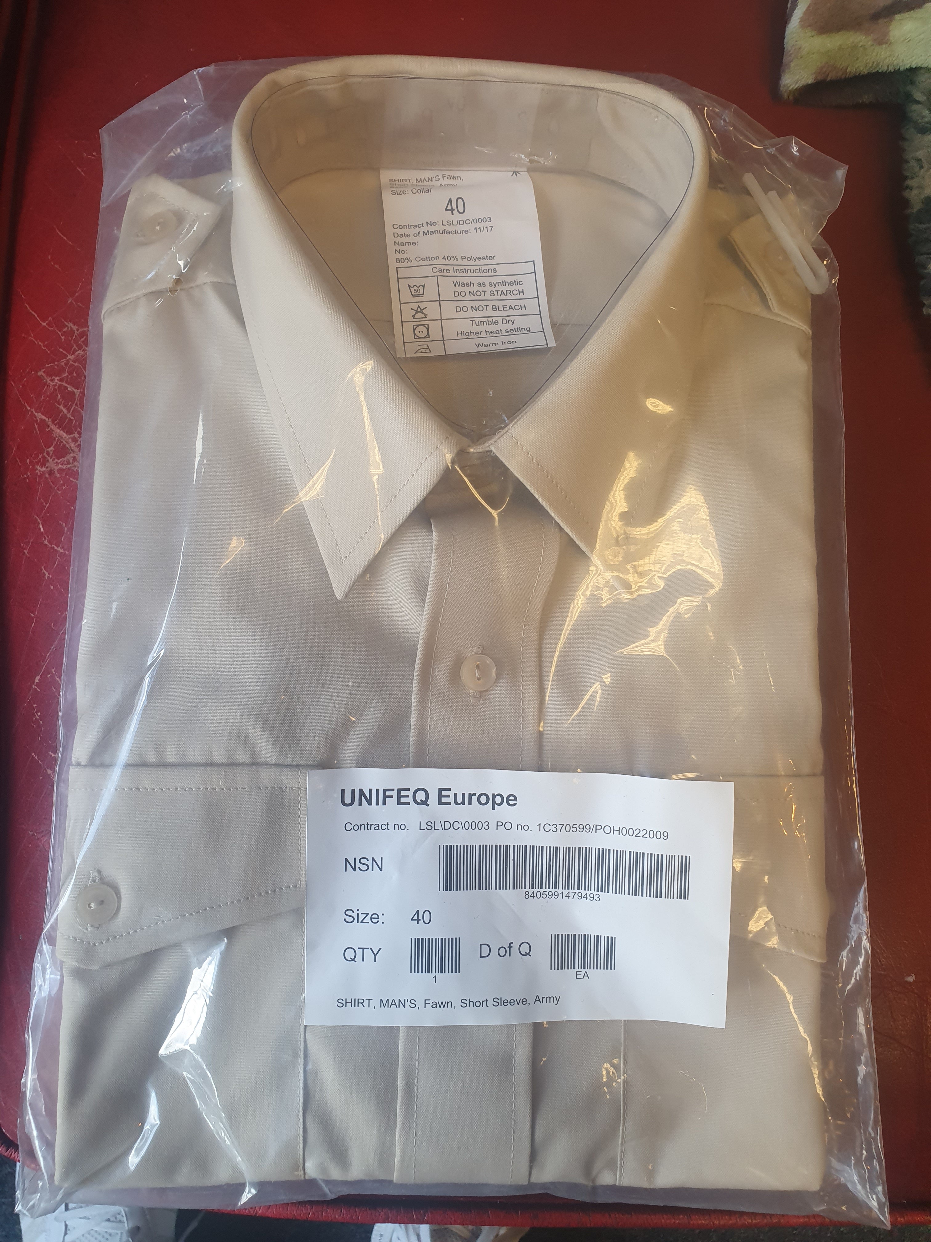 Mens Short Sleeved Fawn Army Shirts