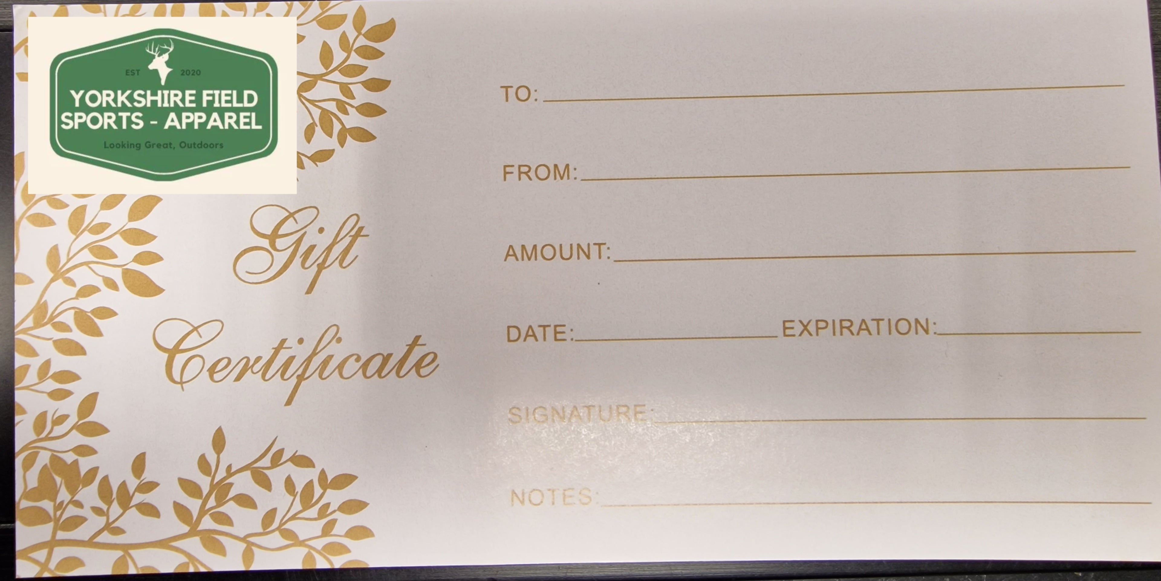 Yorkshire Field Sports-Apparel Gift Voucher