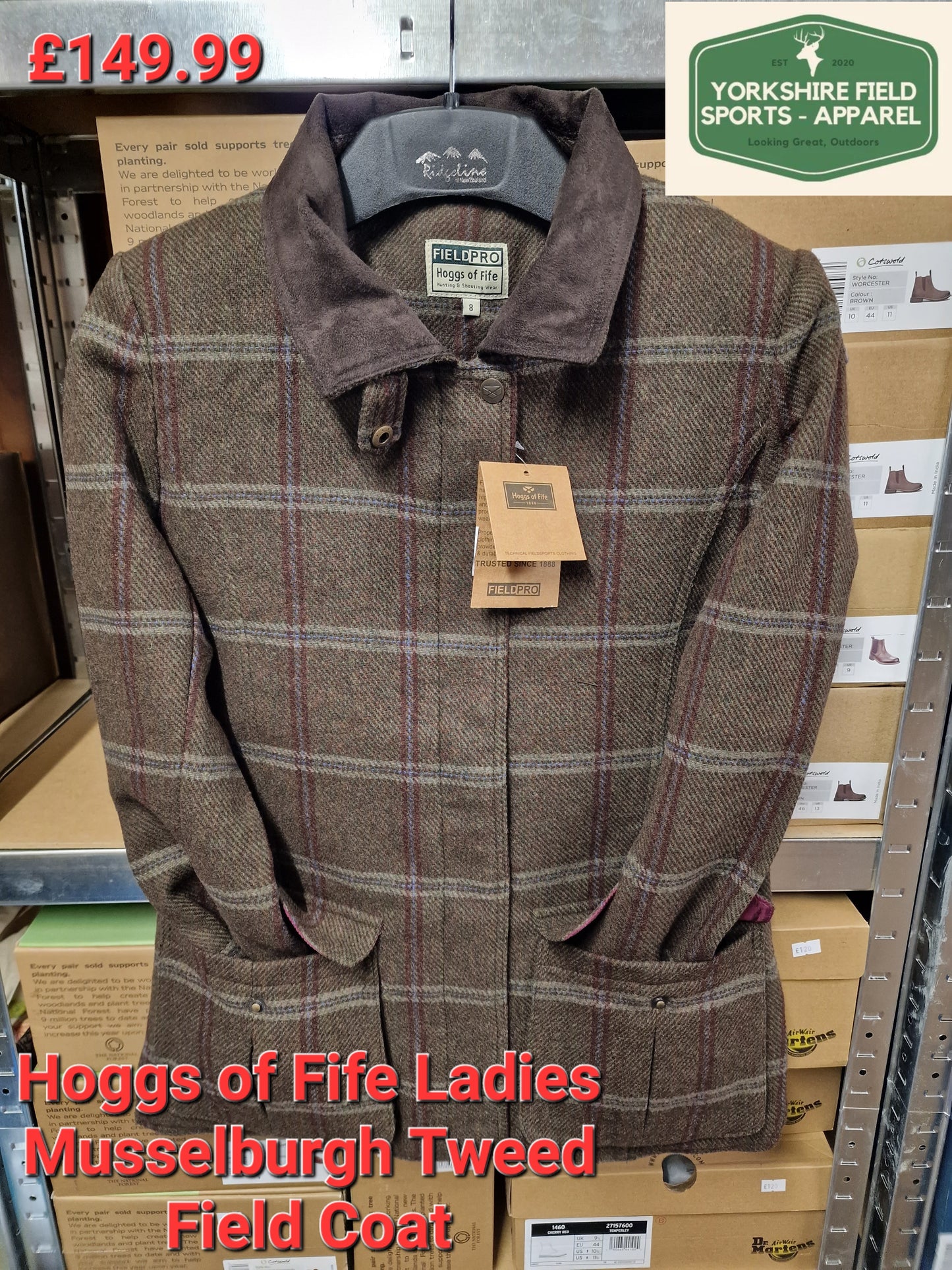 Ladies Hoggs of fife Musselburgh Tweed Field Coat