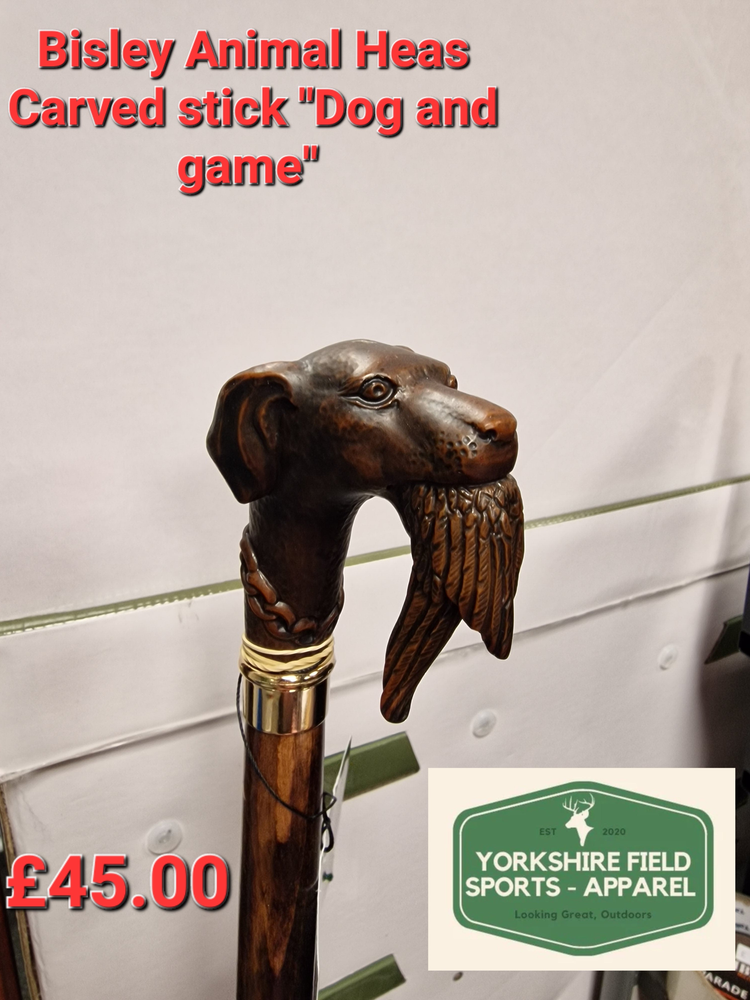Bisley Animal Head Carved Stick
