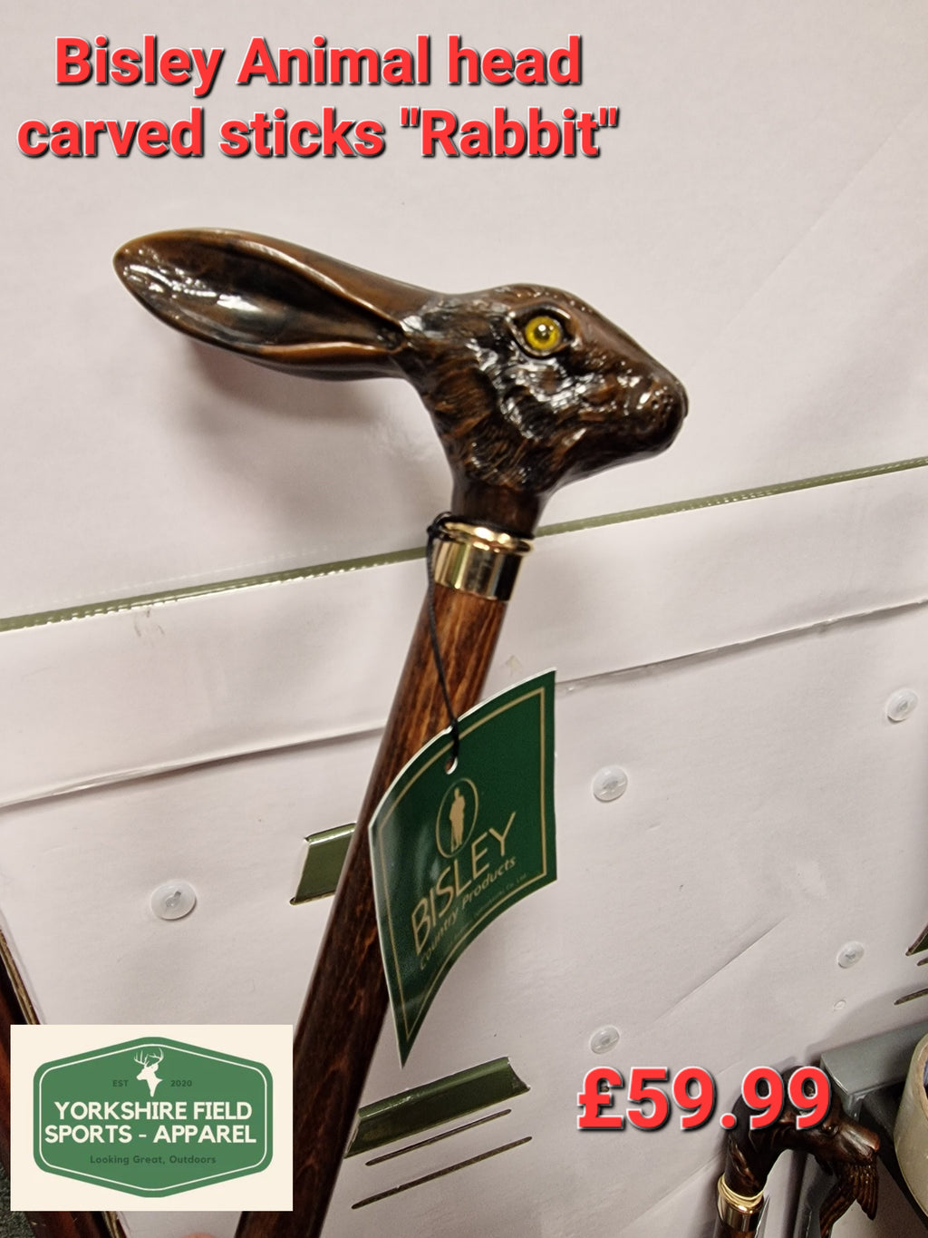 Bisley Animal Head Carved Stick