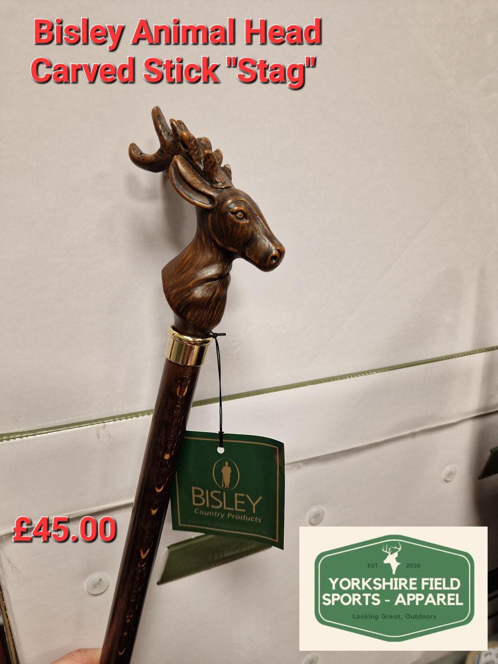 Bisley Animal Head Carved Stick